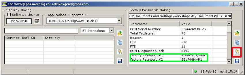 Caterpillar ET Factory Passwords Generator for ET 2009-2021 working 100%