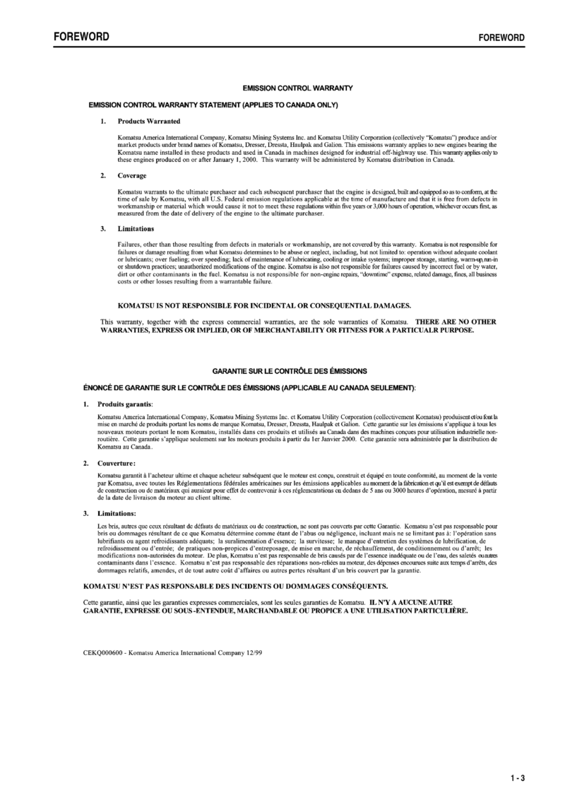 ARTICULATED DUMP TRUCKS KOMATSU HM300-1 Operation and Maintenance Manual - Image 5